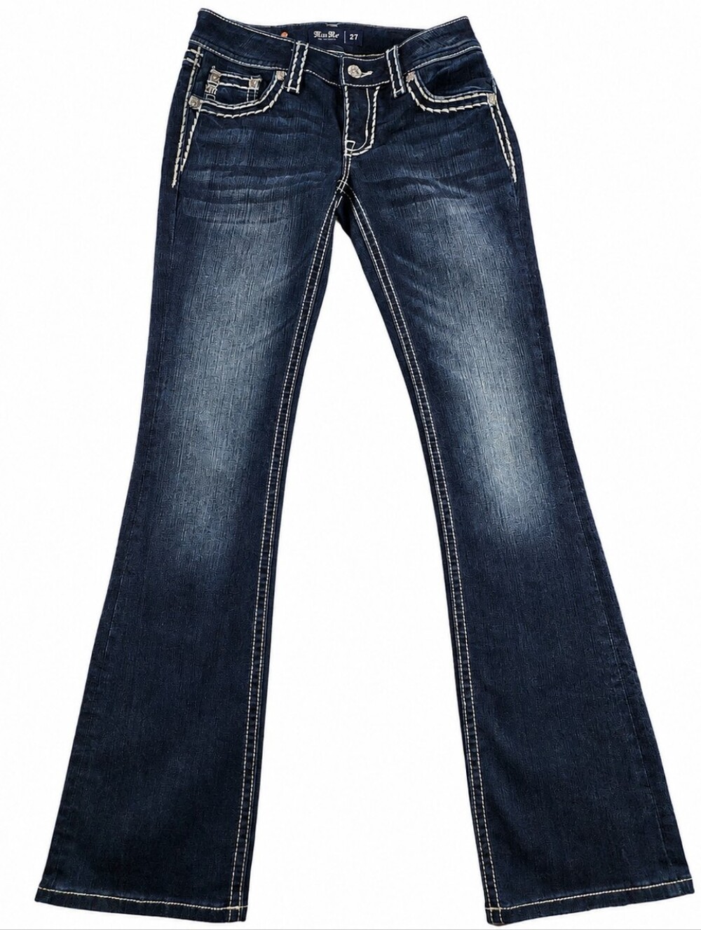 Miss Me Chloe Bootcut Jeans 27 Low Rise Y2K Dark Wash 34” Western